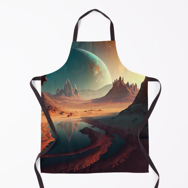 Artikelvorschau, Alien Desert and Mountains in Space Digital Painting entworfen und verkauft von CodeAndColors.