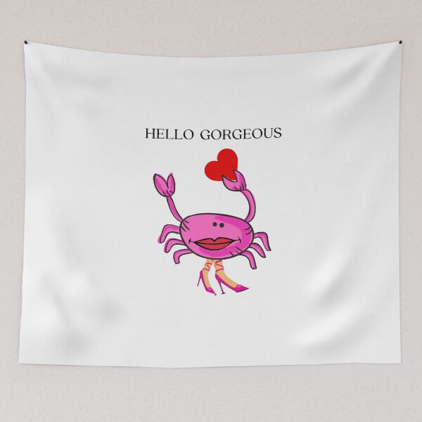 Item preview, HELLO GORGEOUS PINK CRAB 1 RED HEART PINK SHOES (white background) designed and sold by EllieMonroe.