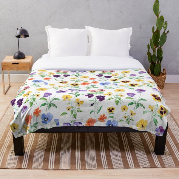 Item preview, colorful pansy garden watercolor pattern  designed and sold by SelenePaintings .