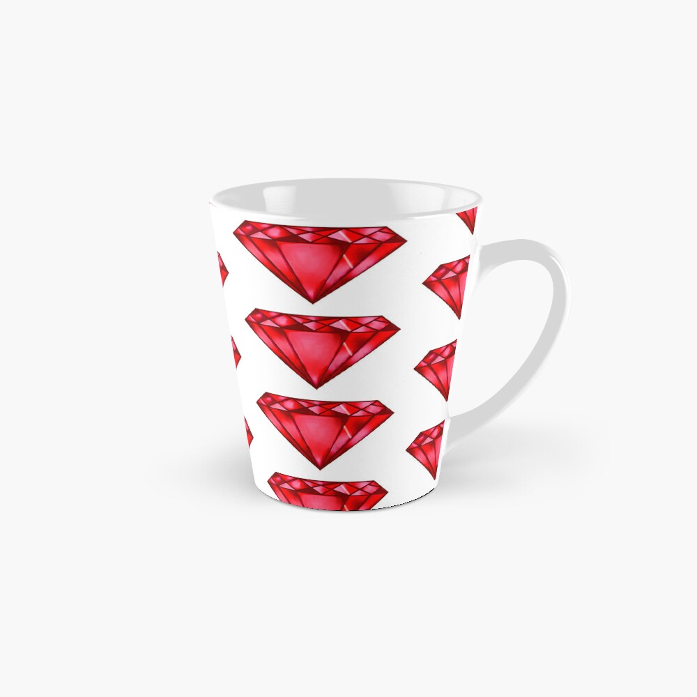 Ruby Red Glass Mug With Embossed Leaves Design, Fancy Deep Red Thick Glass  Mug With Diamond Cut Design and Raised Leaves Pattern, Mug Gift 