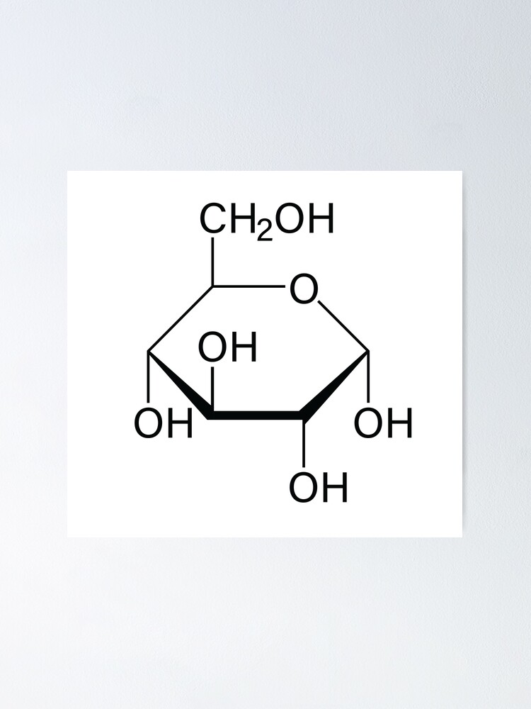 "Sugar Chemical Structure Of Glucose" Poster for Sale by
