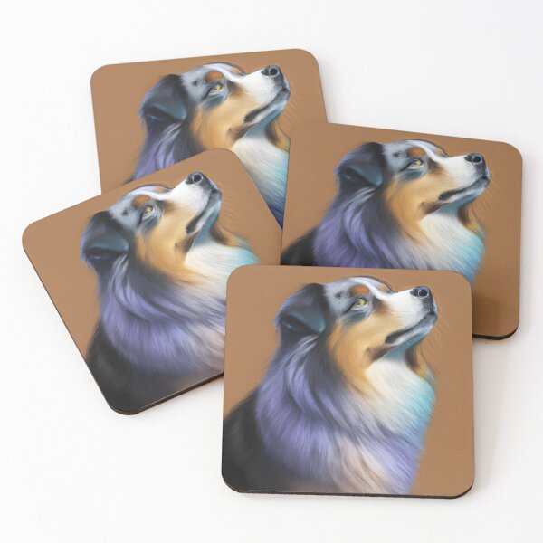 Item preview, Australian Shepherd, acrylic drawing, Ai Generated Art  designed and sold by ACC .