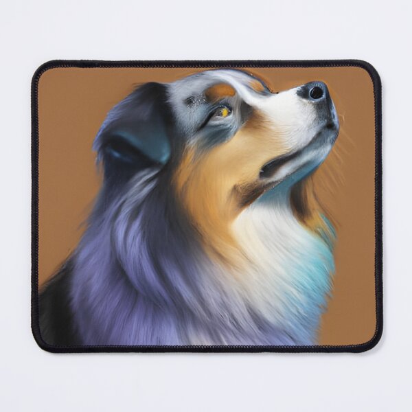 Item preview, Australian Shepherd, acrylic drawing, Ai Generated Art designed and sold by ACC .