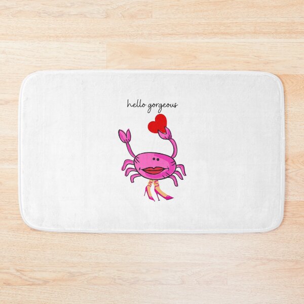 Item preview, HELLO GORGEOUS PINK CRAB 2 RED HEART PINK SHOES (white background) designed and sold by EllieMonroe.