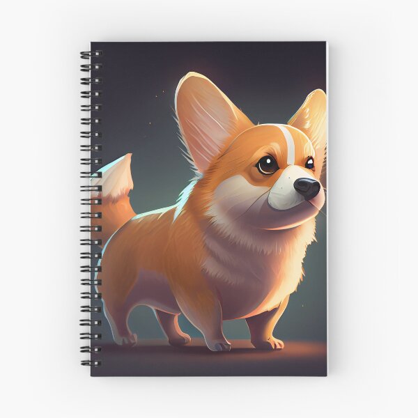 Artikelvorschau, Cute Little Corgi with Dramatic Lighting Digital Painting entworfen und verkauft von CodeAndColors.