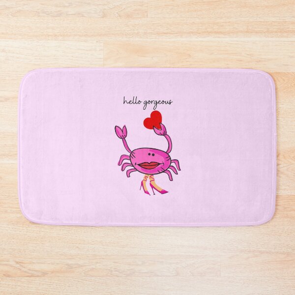 Item preview, HELLO GORGEOUS PINK CRAB 3 RED HEART PINK SHOES (pale pink background) designed and sold by EllieMonroe.