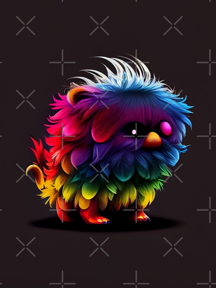 Aperçu 5 sur 5. Robe trapèze avec l'œuvre Cute Small Rainbow Creature Drawing Digital Painting créée et vendue par CodeAndColors.