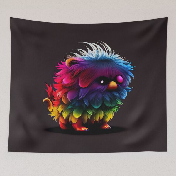 Item preview, Cute Small Rainbow Creature Drawing Digital Painting designed and sold by CodeAndColors.