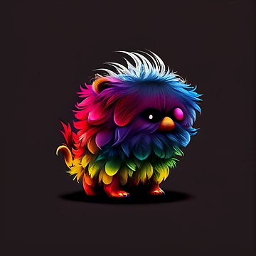 Vorschaubild zum Design Cute Small Rainbow Creature Drawing Digital Painting von CodeAndColors