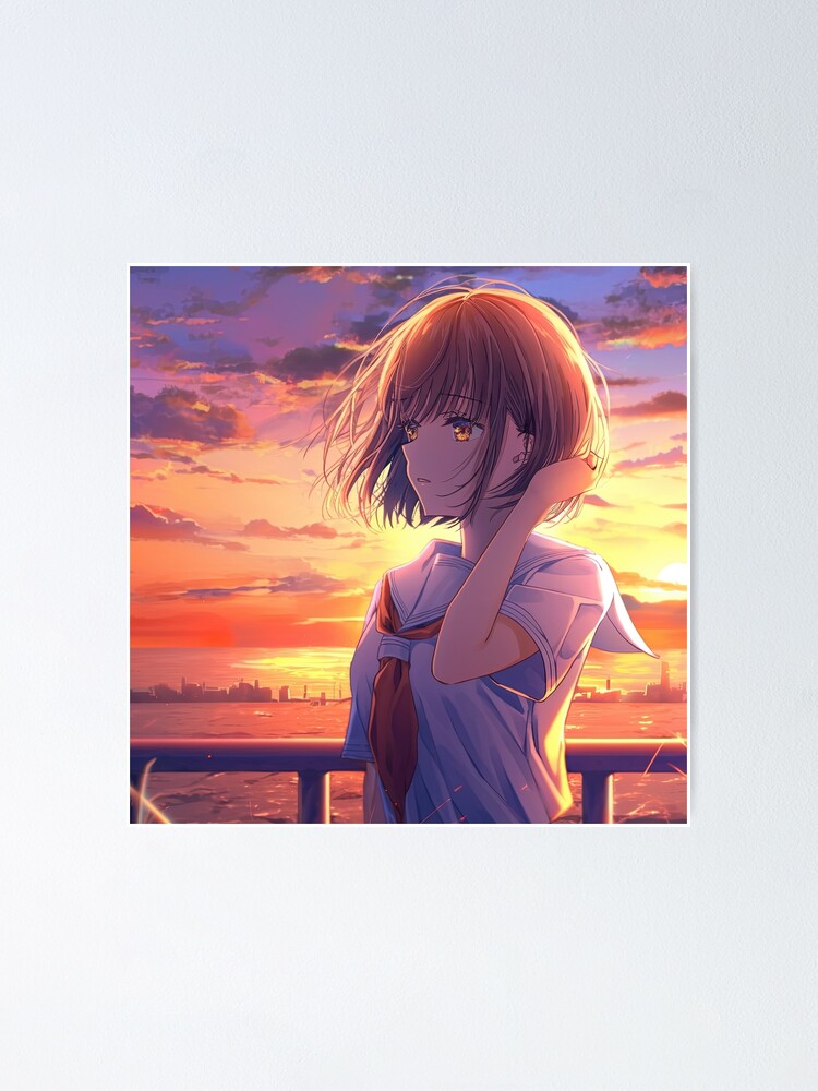  Anime Eyes Closeup Anime Girls Reflection Sunset Artwork  Arttssam Wall Art Canvas Prints Poster For Home set of 1 Decorations  Unframed 13x8: Posters & Prints
