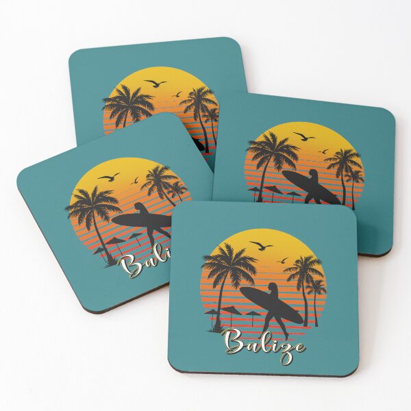 Item preview, Belize retro sunset palm tree surfer girl  designed and sold by TipTopTapo.