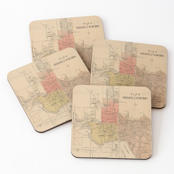 Item preview, Vintage Map of Geelong and it's Suburbs, Victoria, Australia, 1909 designed and sold by The-Hist-Image.