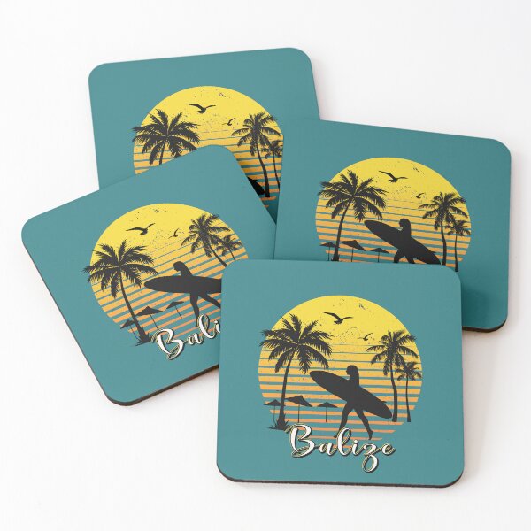 Item preview, Belize retro sunset palm tree surfer girl  designed and sold by TipTopTapo.