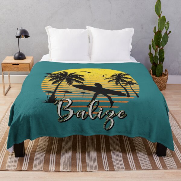 Item preview, Belize retro sunset palm tree surfer girl  designed and sold by TipTopTapo.