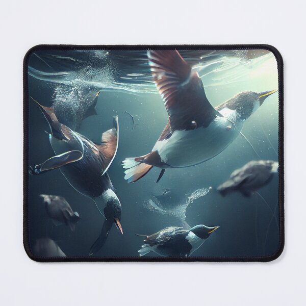 Artikelvorschau, Abstract Birds Flying Underwater Digital Painting entworfen und verkauft von CodeAndColors.