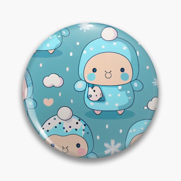 Item preview, Fun Kawaii Winter Snow Pattern Digital Painting designed and sold by CodeAndColors.