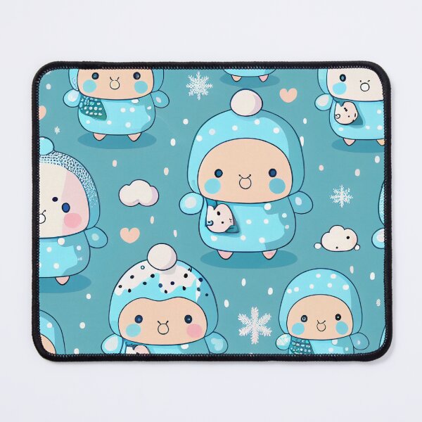 Item preview, Fun Kawaii Winter Snow Pattern Digital Painting designed and sold by CodeAndColors.