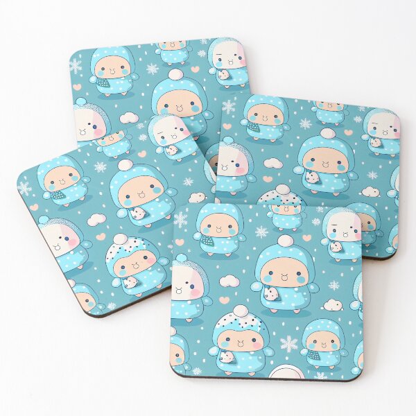 Item preview, Fun Kawaii Winter Snow Pattern Digital Painting designed and sold by CodeAndColors.