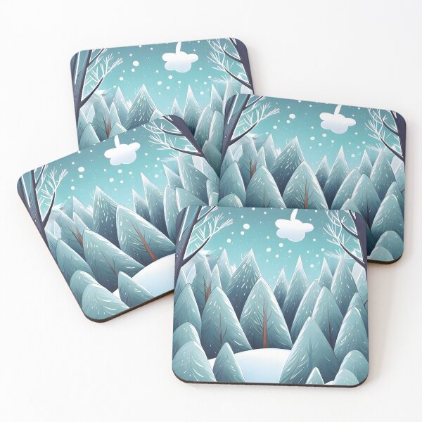 Aperçu de l'œuvre Neige - Forêt d'hiver - confiture Forêt d'hiver recouverte de neige, forêt bleue créée et vendue par One2Bee Design.