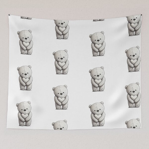 Item preview, cute teddy bear with a heart designed and sold by ArtificialGenes.