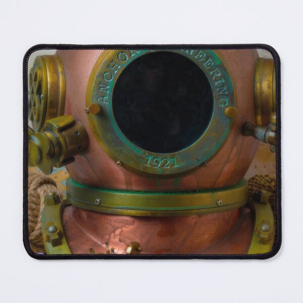 Item preview, Diving Helmet And Old Map With Compass designed and sold by Garry Gay.