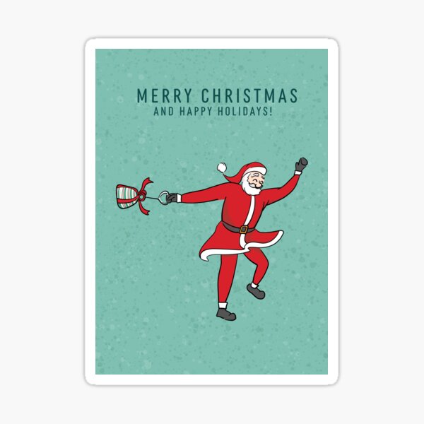 Item preview, Heavy Weights Throwing Santa designed and sold by LizCaityArt.