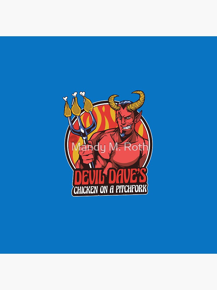 Thumbnail 3 of 3, Pin, Devil Dave's Chicken on a Pitchfork designed and sold by mandymroth.