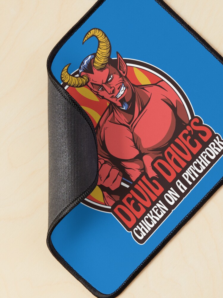 Thumbnail 2 of 5, Mouse Pad, Devil Dave's Chicken on a Pitchfork designed and sold by mandymroth.