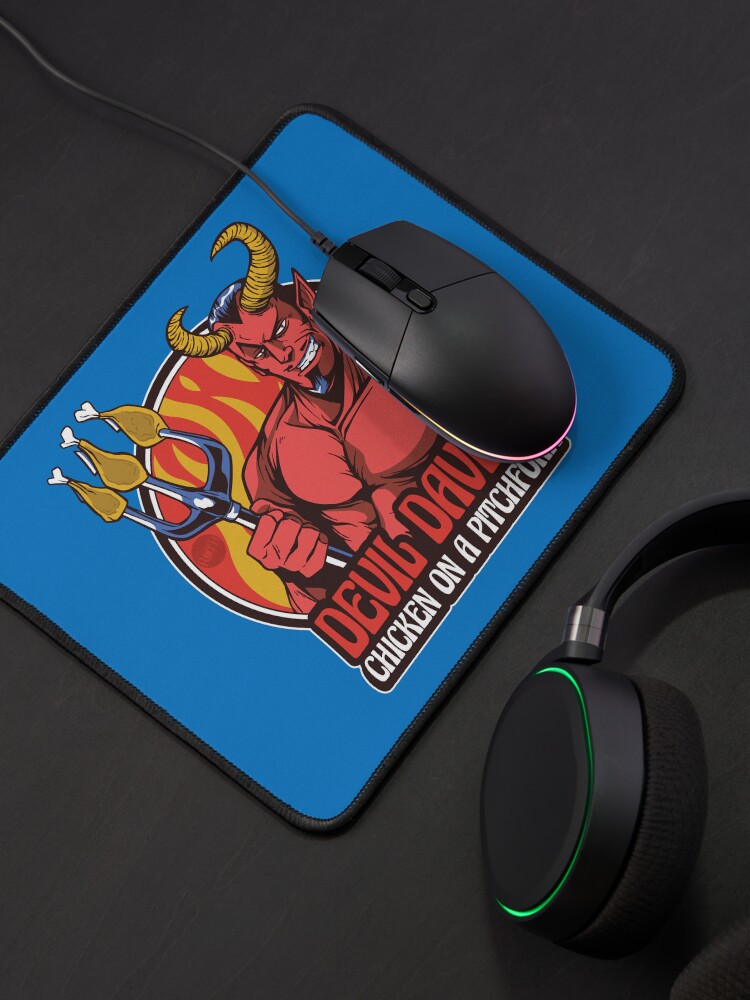 Thumbnail 4 of 5, Mouse Pad, Devil Dave's Chicken on a Pitchfork designed and sold by mandymroth.