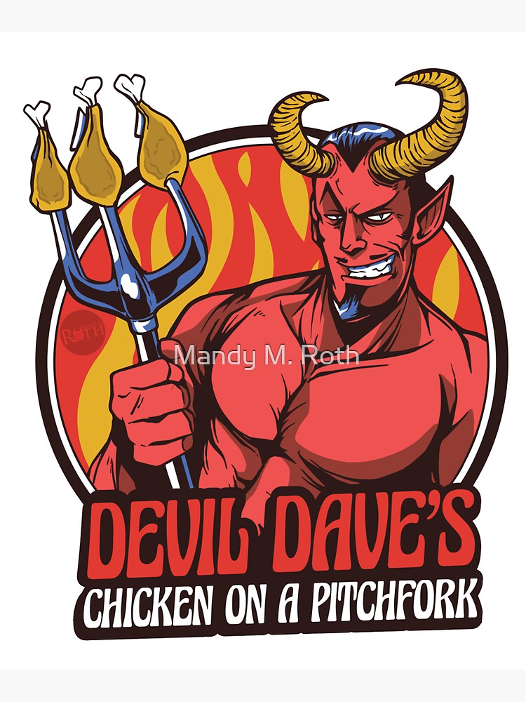 Thumbnail 5 of 5, Tote Bag, Devil Dave's Chicken on a Pitchfork designed and sold by mandymroth.