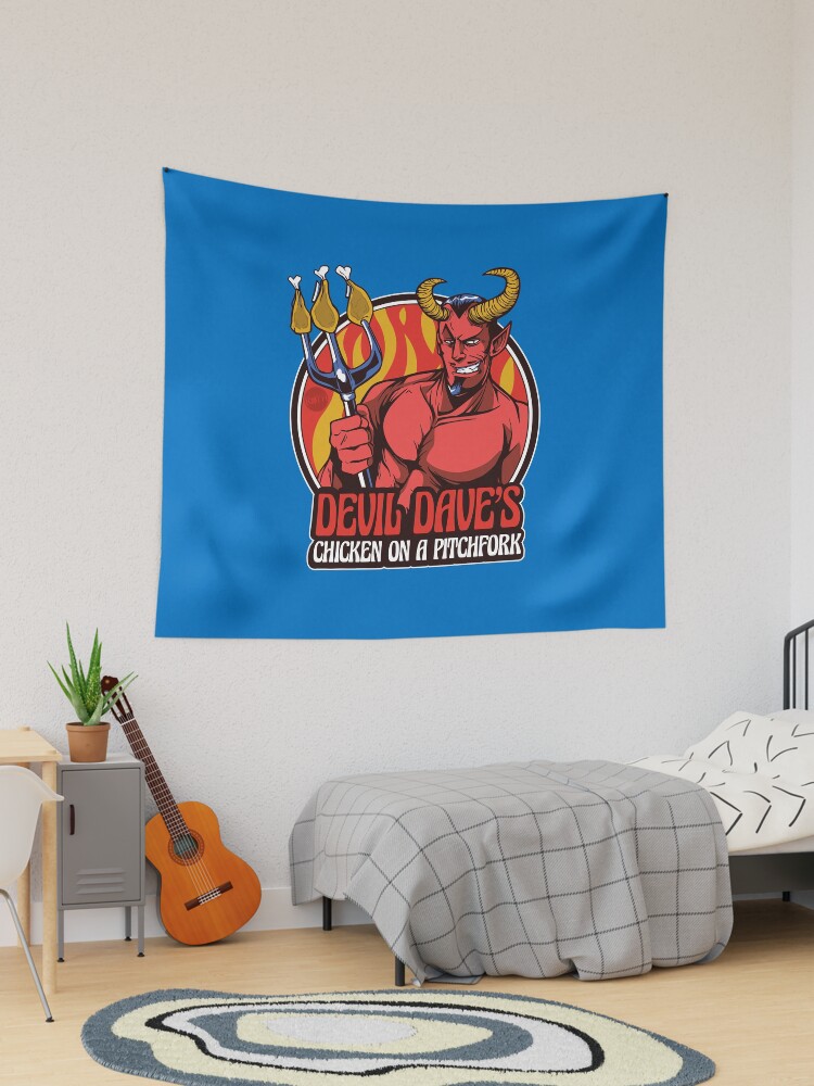 Thumbnail 1 of 3, Tapestry, Devil Dave's Chicken on a Pitchfork designed and sold by mandymroth.