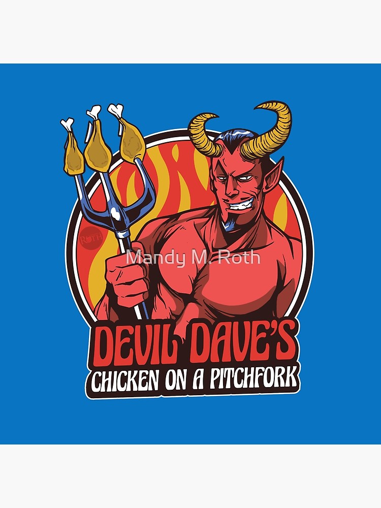 Thumbnail 2 of 2, Tote Bag, Devil Dave's Chicken on a Pitchfork designed and sold by mandymroth.