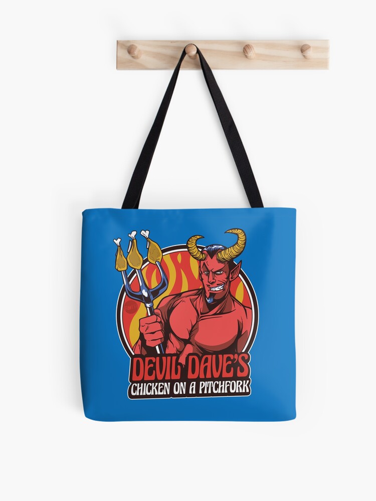 Thumbnail 1 of 2, Tote Bag, Devil Dave's Chicken on a Pitchfork designed and sold by mandymroth.