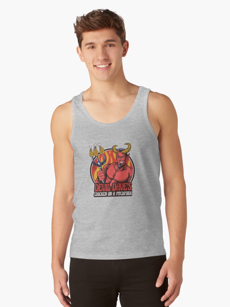 Thumbnail 1 of 3, Tank Top, Devil Dave's Chicken on a Pitchfork designed and sold by mandymroth.
