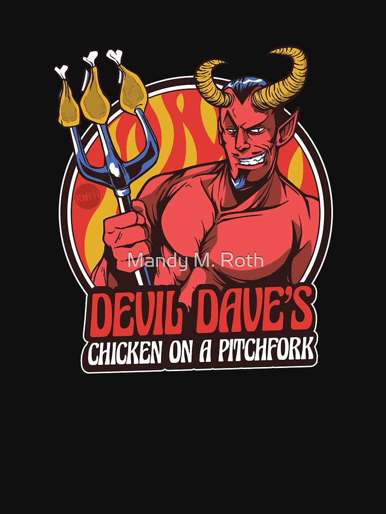 Thumbnail 7 of 7, Active T-Shirt, Devil Dave's Chicken on a Pitchfork designed and sold by mandymroth.