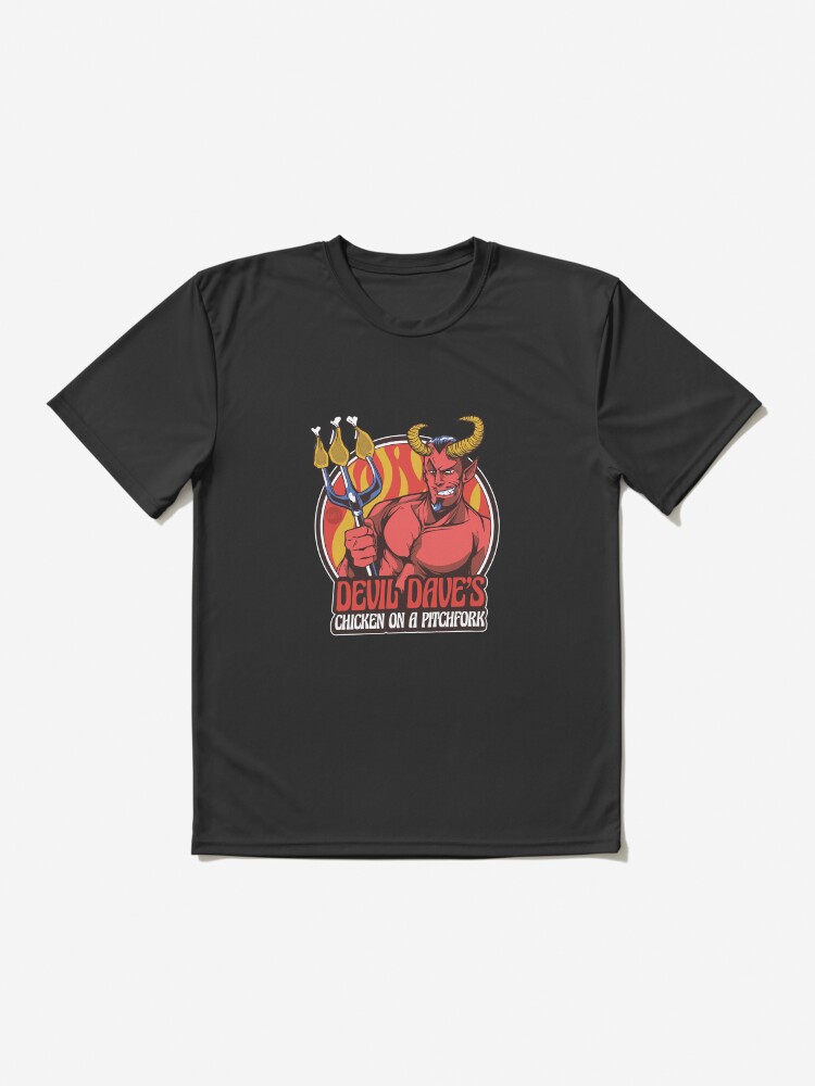 Thumbnail 2 of 7, Active T-Shirt, Devil Dave's Chicken on a Pitchfork designed and sold by mandymroth.