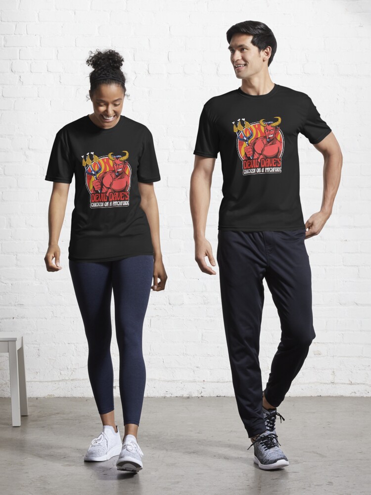 Thumbnail 1 of 7, Active T-Shirt, Devil Dave's Chicken on a Pitchfork designed and sold by mandymroth.