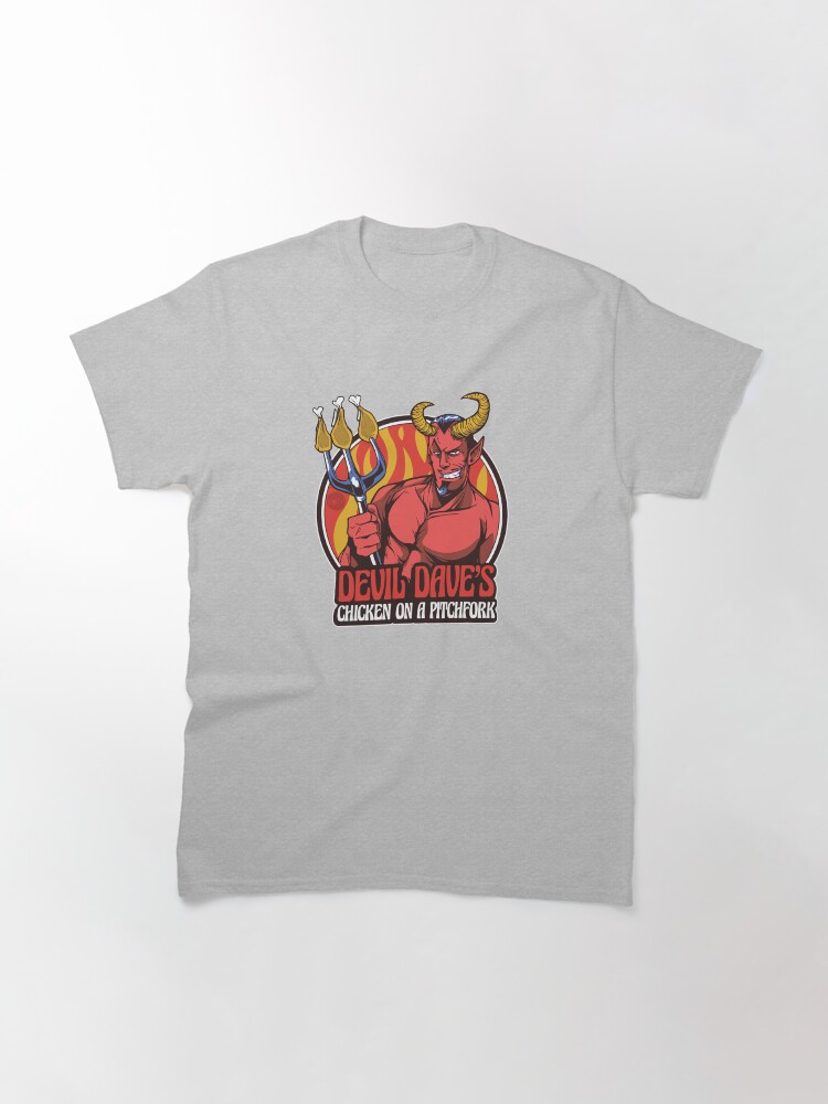 Thumbnail 3 of 7, Classic T-Shirt, Devil Dave's Chicken on a Pitchfork designed and sold by mandymroth.