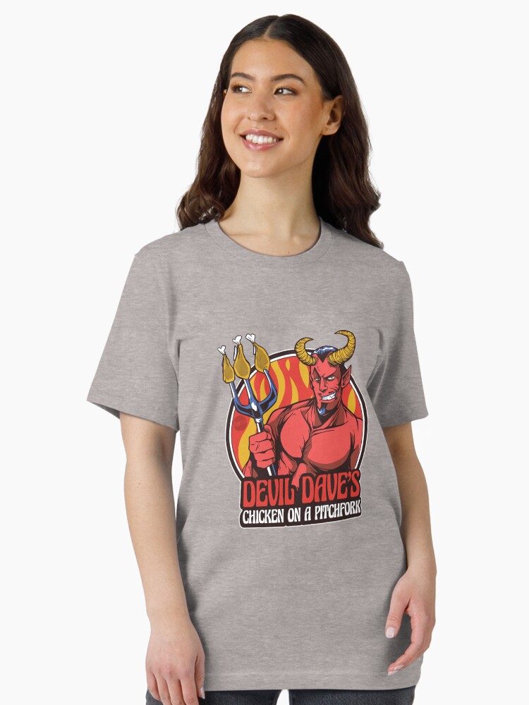 Thumbnail 2 of 7, Essential T-Shirt, Devil Dave's Chicken on a Pitchfork designed and sold by mandymroth.