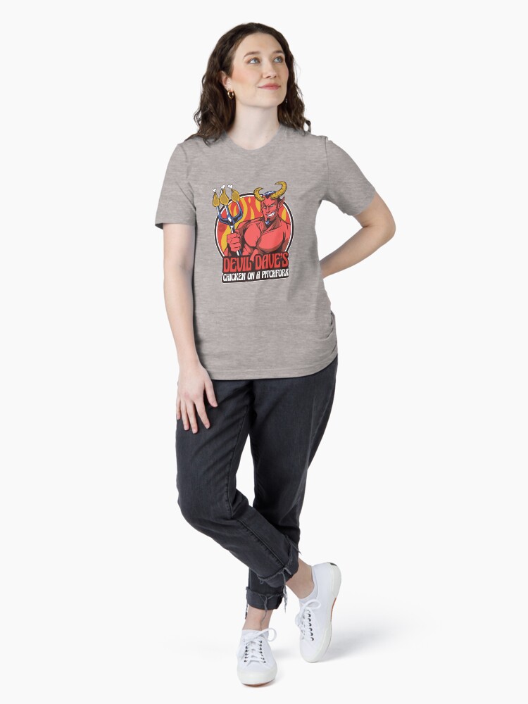 Thumbnail 4 of 7, Essential T-Shirt, Devil Dave's Chicken on a Pitchfork designed and sold by mandymroth.