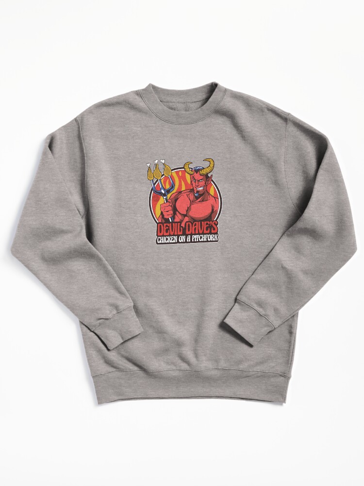 Thumbnail 2 of 7, Pullover Sweatshirt, Devil Dave's Chicken on a Pitchfork designed and sold by mandymroth.