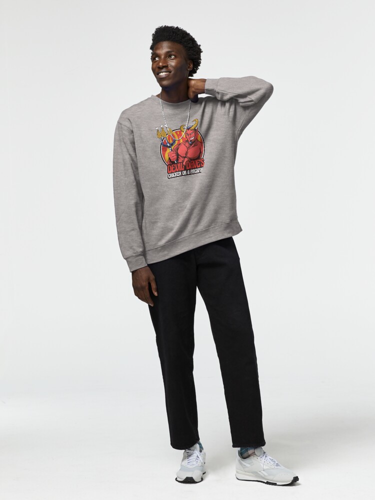 Thumbnail 3 of 7, Pullover Sweatshirt, Devil Dave's Chicken on a Pitchfork designed and sold by mandymroth.