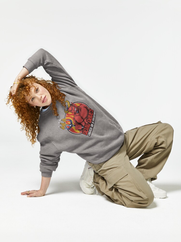 Thumbnail 6 of 7, Pullover Sweatshirt, Devil Dave's Chicken on a Pitchfork designed and sold by mandymroth.