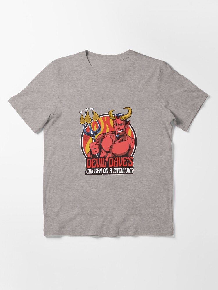 Thumbnail 3 of 7, Essential T-Shirt, Devil Dave's Chicken on a Pitchfork designed and sold by mandymroth.