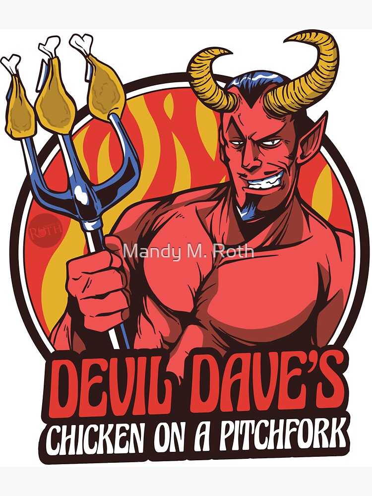 Thumbnail 3 of 3, Magnet, Devil Dave's Chicken on a Pitchfork designed and sold by mandymroth.