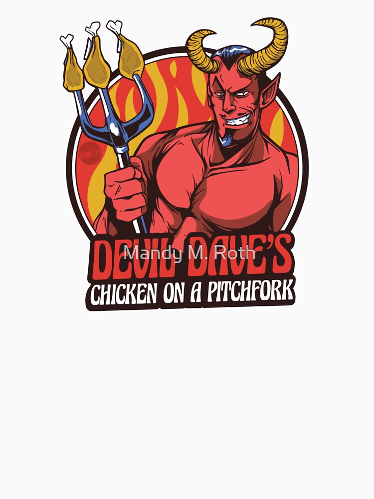Thumbnail 6 of 6, Premium Scoop T-Shirt, Devil Dave's Chicken on a Pitchfork designed and sold by mandymroth.