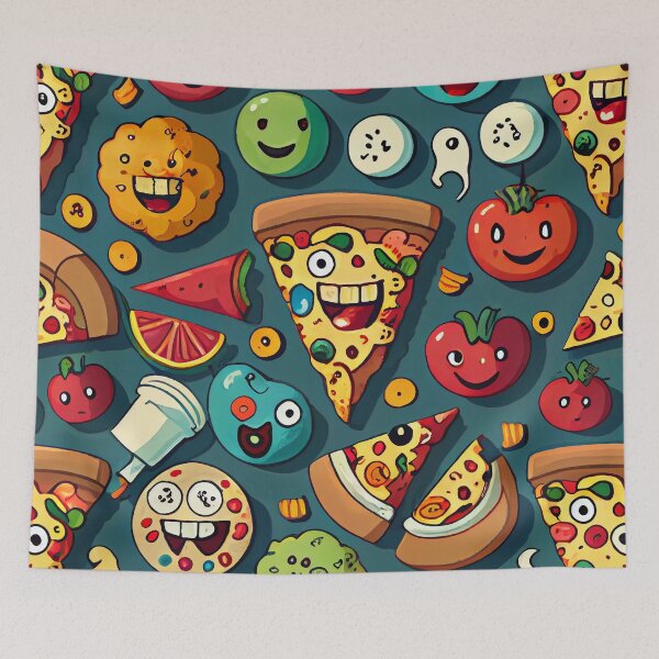 Item preview, Weird Funny Monster Food Cartoon Pattern Digital Painting designed and sold by CodeAndColors.