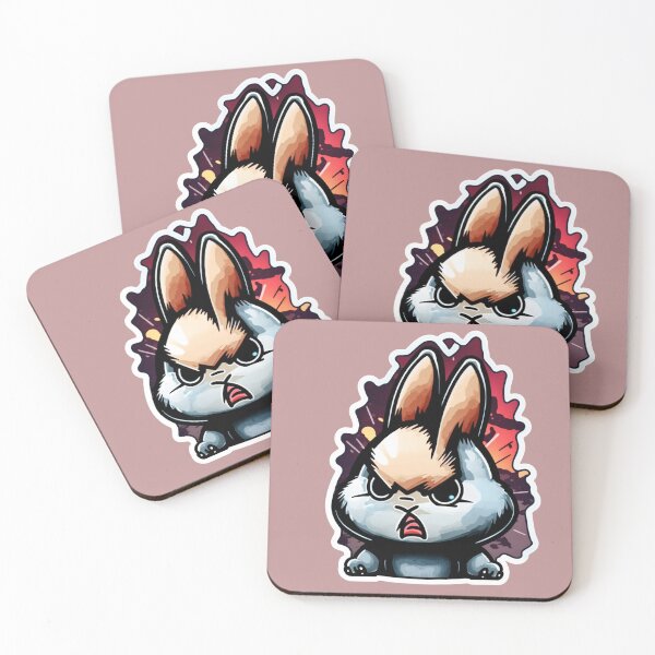 Item preview, Bunny Rage Sticker designed and sold by Depressed-Bunny.