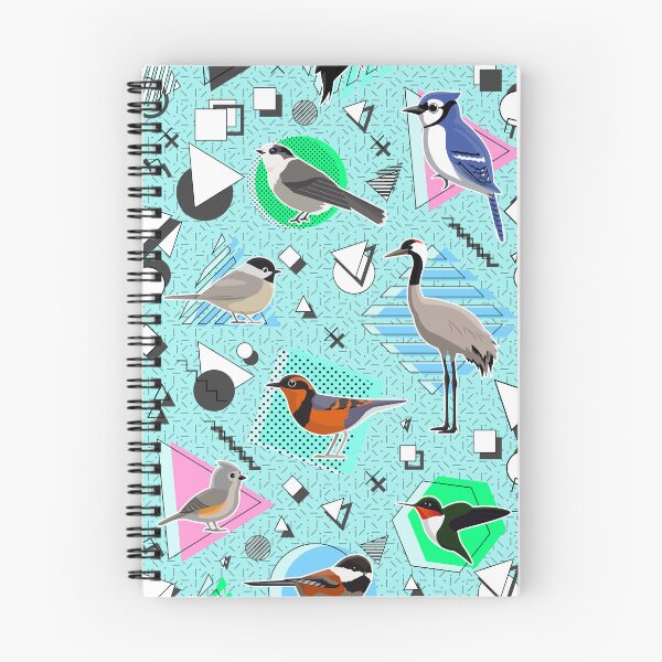 Item preview, Birds of the 80s Neon Pattern - Teal designed and sold by ParadisoVia.