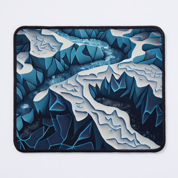Item preview, Abstract Cartoon Winter Canyon Snow Landscape Digital Painting designed and sold by CodeAndColors.
